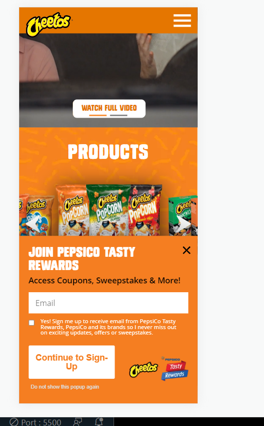 Cheetos is one of the top rated mobile-friendly sites